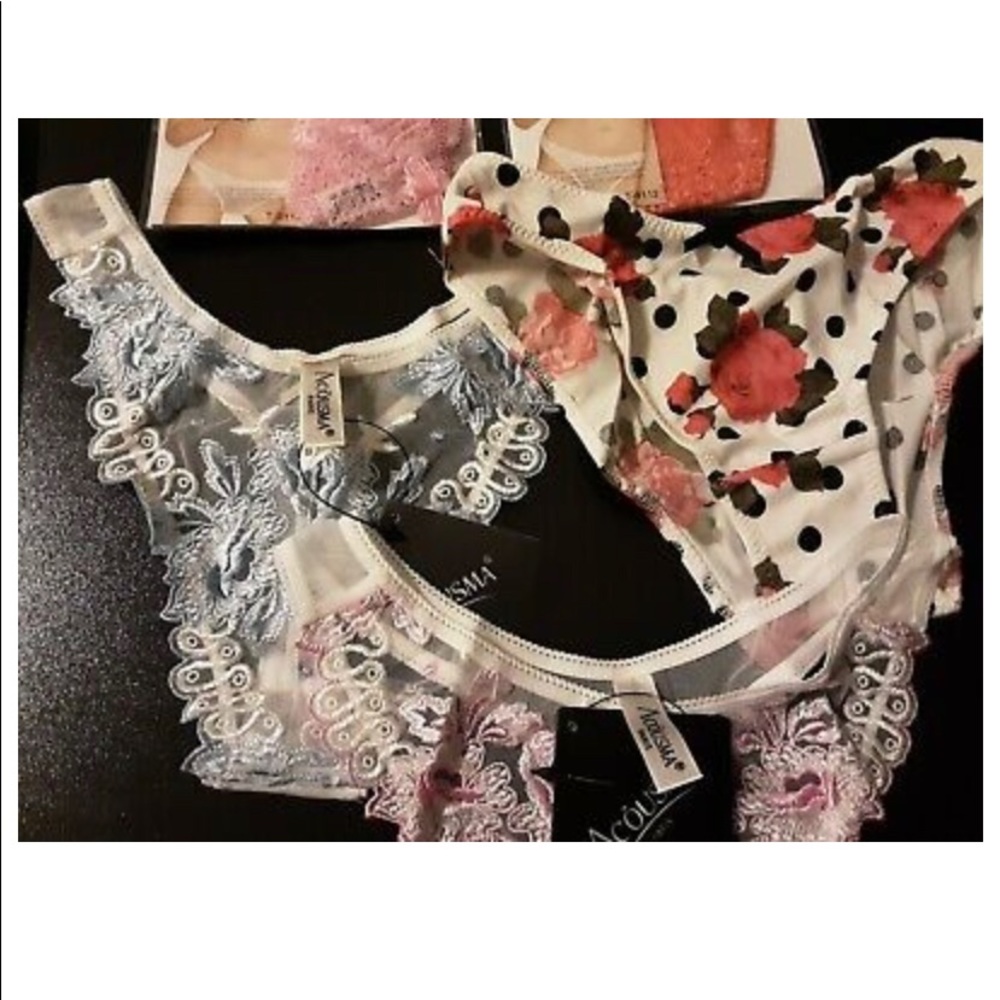 1pcs ACOUSMA Paris Lace Vintage Rose Thongs Nylon Women’s Panties